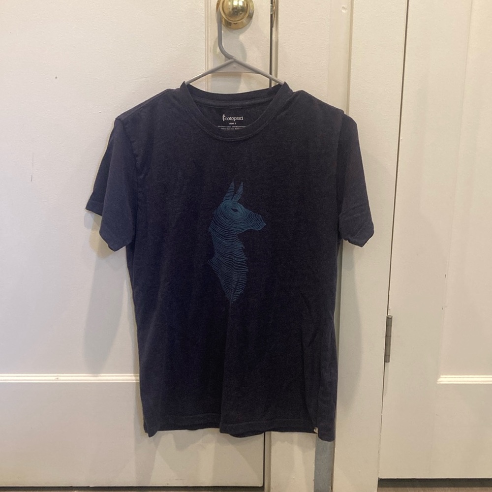 Cotopaxi Black Tee with Blue Graphic